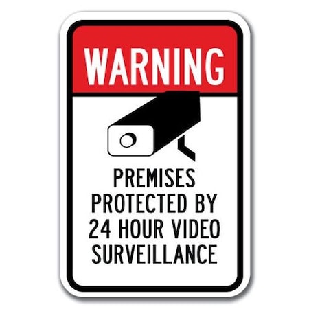 Signmission Safety Sign, 12 in Height, Aluminum, Video Surv - Warn Premi A-1218 Video Surv - Warn Premi